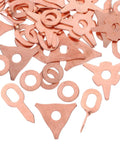 Auto Dent Repair Kit with 50 dent puller rings and panel washers, rose gold metal parts for precise sheet metal fixes.