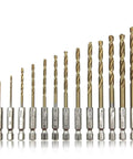Ultimate 13Pcs Cobalt Drill Bit Set with M35 HSS Steel For Tough Jobs Including Stainless And Hardened Metal With 135 Degree Point To Stop Walking, 13-piece bits