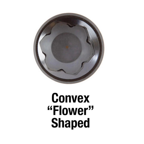 Top view of 1/2 Inch Drive 17mm Flower Lug Nut Socket For Mercedes Wheel Nuts, showing convex flower shaped design