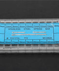 Spring Bars Assortment Kit 6 To 23mm Tungsten Steel U Shaped Watch Band Pins in storage box, labeled sizes visible