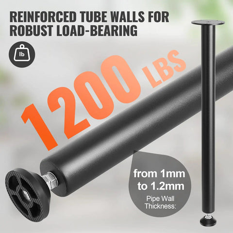 28 Inch Adjustable Desk Legs Heavy Duty Steel Table Support Set Of 4 Boss Desk Upgrade 1200 Lb Load Capacity with reinforced tube walls.