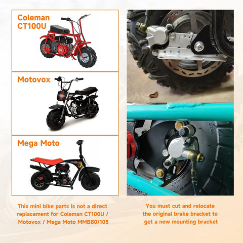 Left Hydraulic Disc Brake Master Cylinder Caliper Assembly for Baja Doodle Bug DB30 Blitz Dirt Bug Mini Bike Go Karts 97cc 2.8HP Engines Beefed Up Braking System For Serious Stopping Power, shown with assembly details.