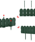 Green Garden Border Edging Kit For DIY Yards 8 Piece Flexible Polypropylene Lawn Fence Panels 10 Ft Total Length Easy Install