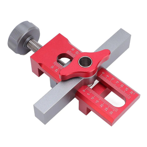 Close-up of Cabinet Door Installation Jig With Aluminum Alloy Construction Pro Grade Adjustable 0 To 55mm Clamping Range