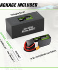 Beefy 14.8V 100C 5500mAh 4S LiPo Battery With XT30 Plug, packaging box, brand stickers, and user manual for RC cars, drones, planes.
