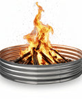 Beefy 60 Inch Galvanized Steel Fire Pit Ring Raised 12 Inch Heavy Duty Wood Burning Campfire Ring for outdoor fireplace.