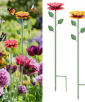 Two Pack Metal Bee Watering Station With Flower Design And Colorful Butterfly Bath Outdoor Garden Yard Patio Decor Attracts Bees