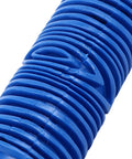 Close-up of No Sweat 5 Inch Rubber Pattern Paint Roller For Walls Easy Diy Decorating Tool with textured blue roller head.