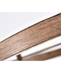Akua Imitation Wood Grain Matte Black Four Light Drum Chandelier With Metal Frame And Glass Accents, wood grain detail