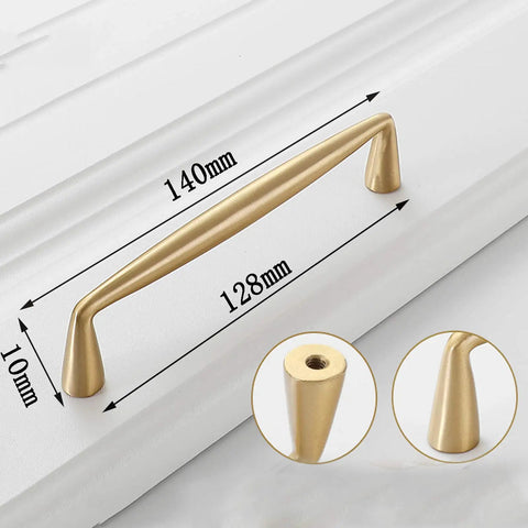 Bow Style Brass Cabinet Pulls For Kitchen And Bath, Easy Install Drawer Handles, Sleek Satin Finish, 128mm Center-To-Center Holes
