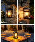 2 Pack Solar Lanterns Outdoor Waterproof Hanging Lights For Garden Patio Porch Decor Warm White LED on branch, wall, table