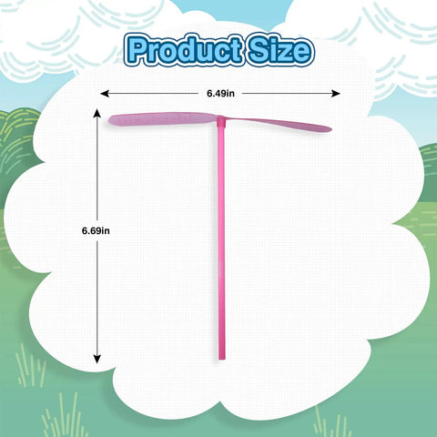 Hand Helicopter Set For Kids Ages 8 To 12 With 200 Pieces 100 Propellers And 100 Rods Bamboo Dragonfly Aero Props size diagram