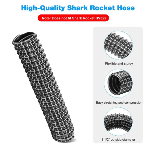 Lower Duct Hose For Shark Rotator Vacuum NV341 NV470 NV472 NV500 NV500CO NV500GD NV501 NV552 NV751 UV560 2 Pack Replacement Part For Upright Vacuum Cleaner Ridiculously Easy Install Top Notch Durability And Premium Quality showing flexible and sturdy features, in 1½" diameter