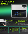 No Fuss One Touch Ultrasonic Cleaner With Heating Feature And Deep Clean Cycle A 3L Tank Eco Savvy Wash Unit touch control panel for easy use.
