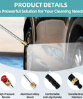 Beast Mode High Pressure Hose Nozzle With Three Tips, washing a car, aluminum alloy wand, quick connect, black attachment