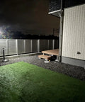 Heavy Duty Solar Outdoor Lights With 6000mAh Battery illuminating a yard, showing wide angle coverage