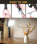 60 LED Portable Photo Lighting Kit With Adjustable Tripod Stand For Tabletop Photography And Video Shoots setup detail