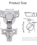 95 Degree Concealed Cabinet Hinges With Soft Close Easy Install product dimensions and technical drawing with measurements.