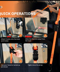Boat Trailer Transom Tie Down Straps in use, showing quick operations with retractable ratchet and anti-scratch hooks, 2400 lb strength