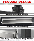 Detail view of 12-Inch Press Brake Attachment For 12-20 Ton Hydraulic Press with connection joint, metal bender, and stability features.