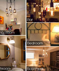 Dimmable Vintage Edison Style LED Tubular Bulbs, E26 Medium Base, 4W LED to 40W Incandescent Equivalent, used in home settings