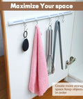 Self-Adhesive Ceiling Curtain Track Rail 11 Ft No-Drill No-Damage Peel-and-Stick For Windows Cabinets Closets Bathrooms Shower Curtains Room Dividers Instant Privacy Easy DIY Install on white cabinet door with hooks