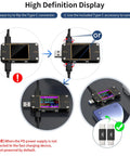 2 In 1 Digital USB Tester Meter With Type C Connector USB C Voltage Current Power Capacity Ammeter Voltmeter PD display instructions