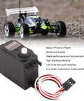 Smooth Operator High Speed Standard RC Servo Motor Featuring Tough Plastic Gears And Durable Metal Output Spline Quiet Tech in action with RC car.