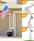 Built Tough 1 Inch Flag Pole Wall Mount Bracket With Secure Hardware Kit 180 Adjustable Premium Aluminum Outdoor Porch with flag