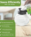 Coffee Pot Cleaning Brush With Curved Head For Easy Inside Scrubbing Non Scratching Soft Bristles in water cleaning
