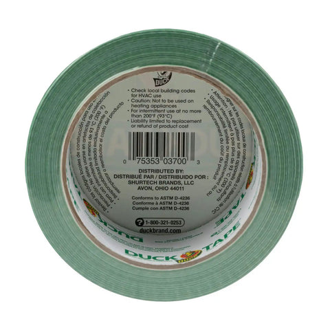 Green Heavy Duty Duct Tape Roll, Single Roll, label view, for repairs and crafting, made with globally sourced materials