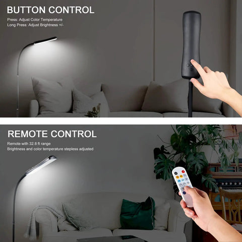 Button and remote control for Smart LED Floor Lamp with Alexa Google Home App Remote Control 10 to 100 Percent Dimming Stepless 2700K 6500K.
