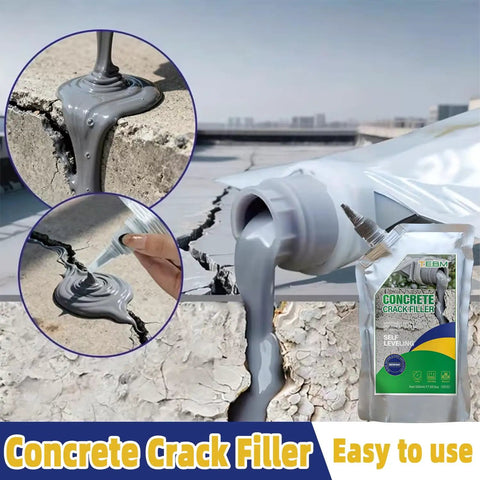 No Sweat Self Leveling Concrete Crack Filler And Waterproof Asphalt Sealant For Driveways Roads And Patios High Elasticity Repair Compound That Goes On Like Butter pouring smoothly into a concrete crack.
