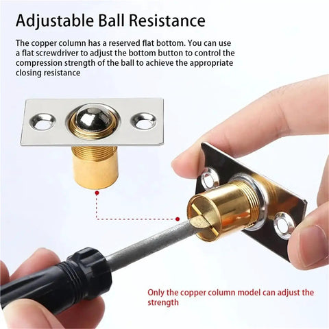 4 Pack Adjustable Ball Catch Door Latches With Spring Tension And Screws Hardware installation using screwdriver