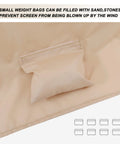Close-up of weight bag on 7.5 to 11 Foot Patio Umbrella Mosquito Netting, Polyester Screen Mesh with Zipper Door and Weight Bag in Beige.
