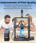 Filament Dryer Box Pro with Fan for 3D printing, 360 degree heating dehydrator for 1.75/2.85mm PETG PLA TPU ABS Nylon shown next to printer.