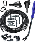Chrysler Dodge Ram Windshield Washer Nozzle Kit Replacement With 157 Inch Windshield Fluid Hose 2 Sprayer Nozzles With Gaskets And 6 Hose Connectors Blue.