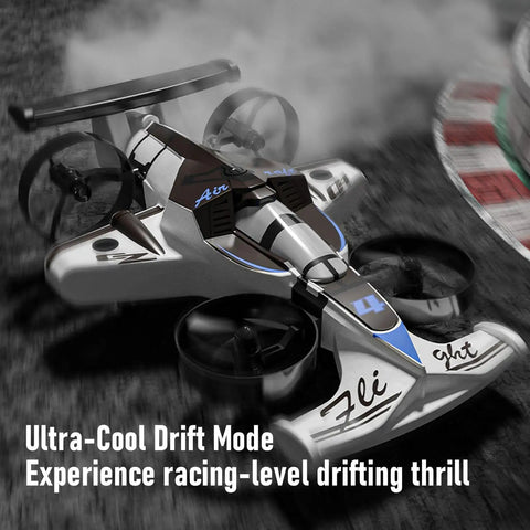 2 In 1 Flying Car Stunt Drone For Outdoors And Indoors With Dual Land And Air Modes RC Quadcopter Toy showing drift mode