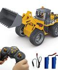 9 Channel RC Front Loader 4WD Alloy Shovel Loader Tractor with Lights Remote Control Bulldozer Construction Vehicle For Kids