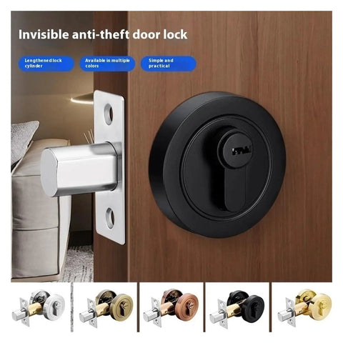 Kickproof Heavy Duty Deadbolt Door Lock With Smooth Brass Cylinder And Salt Spray Tested Zinc Alloy Body Built Like A Tank For Ultimate Front Door Security Upgrade on a wooden door.