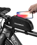 Ride Ready Front Frame Bag For Bikes With Large Capacity Main Compartment, Easily Stash iPhone 14 13 12 Pro And Galaxy S22 S21