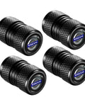 Universal Tire Valve Stem Caps Four Pack Aluminum Alloy Corrosion Resistant Easy Install for Cars Trucks SUVs Motorcycles Bicycles