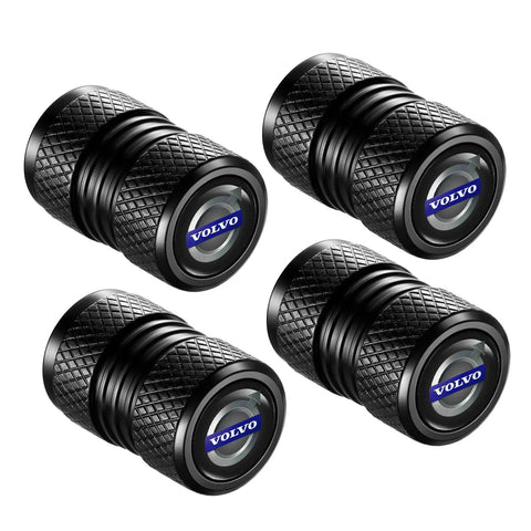 Universal Tire Valve Stem Caps Four Pack Aluminum Alloy Corrosion Resistant Easy Install for Cars Trucks SUVs Motorcycles Bicycles