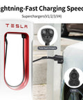 Top Shelf Nacs To Ccs1 Adapter For Blazing Fast Electric Charging With Heavy Duty Cable connected to Tesla Supercharger.