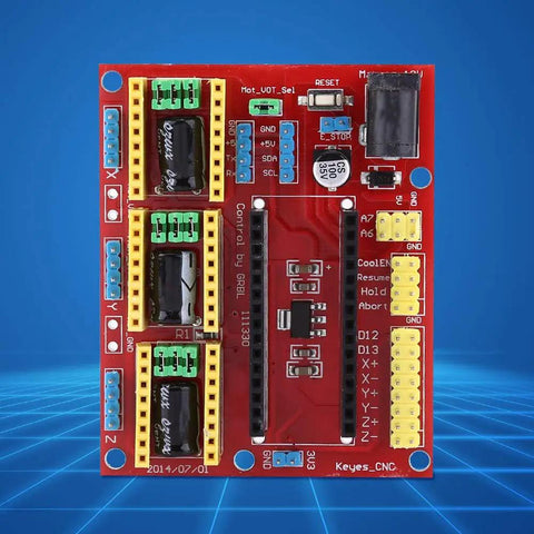CNC Engraving Controller Board Kit With Nano 3.0 And A4988 Driver for DIY 3D Printer showing red circuit board layout.