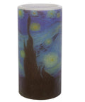 Van Gogh Starry Night Flameless Candles With Remote, battery-operated LED candle, vanilla scented wax, realistic glow