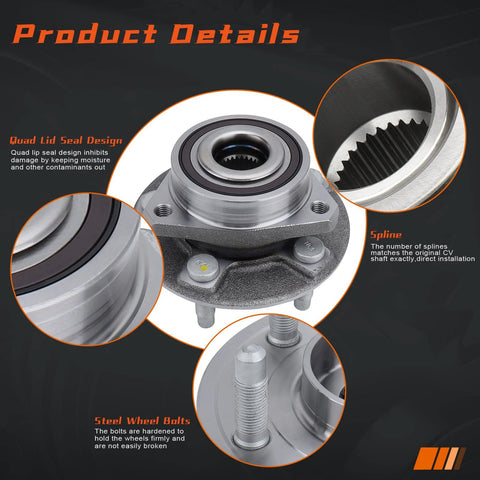 Wheel Hub And Bearing Assembly With ABS Encoder For Front And Rear Use On 2008-2019 Cadillac CTS, 2010-2016 Chevy Camaro