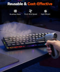 Electric Air Duster With 110000 RPM High-Speed Turbo Blast, Rechargeable 3-Speed Dust Blower in use on keyboard