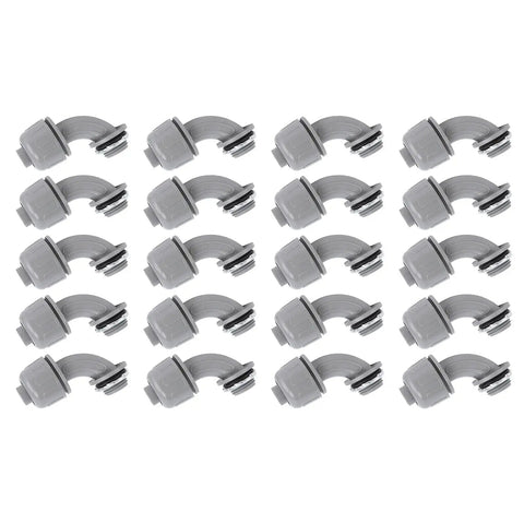 20 Pack Liquid Tight Connectors 3/4 Inch NPT 90 Degree PVC Conduit Fittings for flexible cable wiring in bulk.