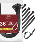 Heavy Duty Zip Ties 200 Lb 36 Inch Extra Long Cable Ties Wide 0.35 Inch Nylon Straps For Outdoor Use Beefy Industrial Grade Wire Tie Wraps Pack Of 30 For Projects in packaging.
